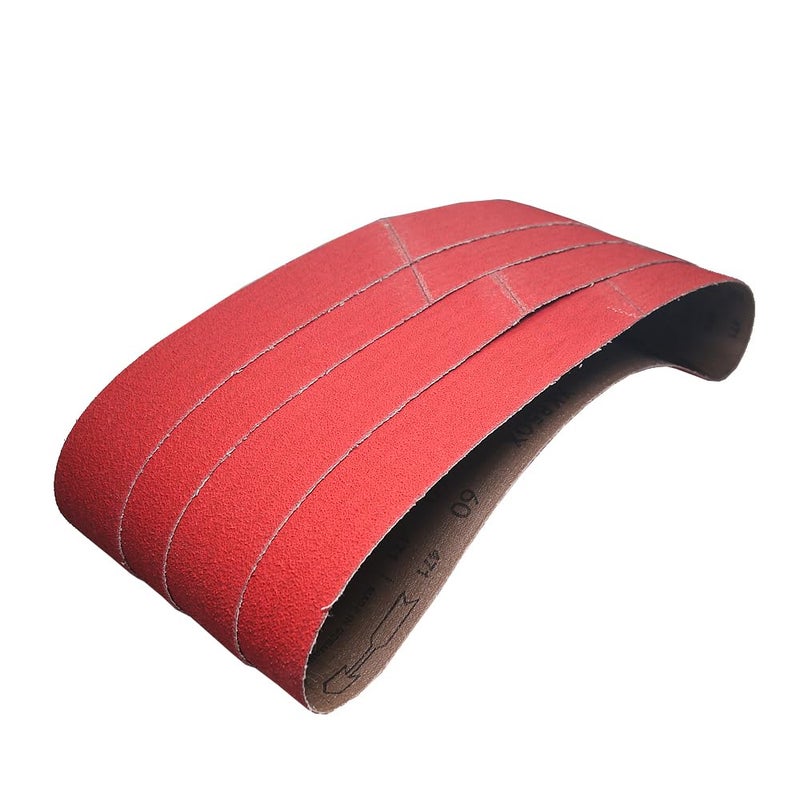 Rams Bralin 10 x 2 inch Rubber Expansion Wheel Ceramic Sanding Belt Sleeves Motor Bench Abrasive Wheel Grinder Machine Accessories (4 pcs Ceramic Belts P60) - Image 1